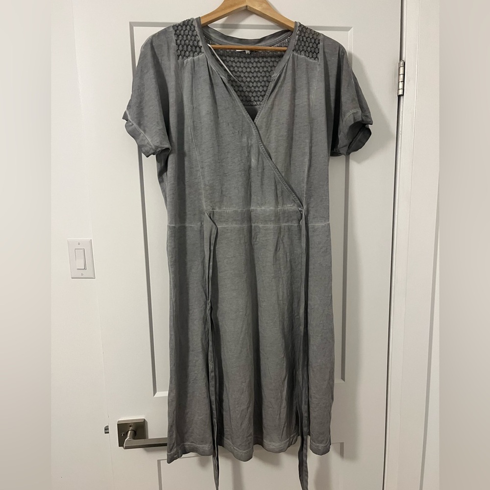Springy Gray Wrap Dress